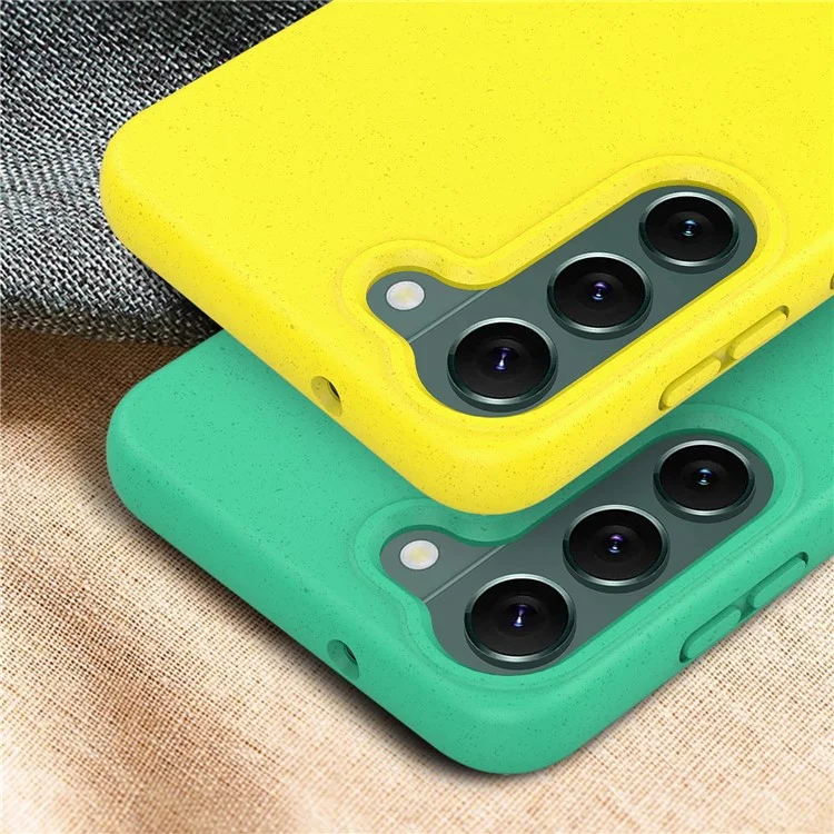 Para funda de teléfono móvil Galaxy S23 de Samsung, de paja de trigo biodegradable + TPU, a prueba de golpes, mate - Verde