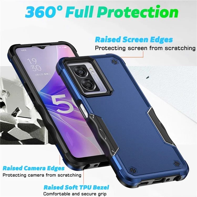 Para Oppo A57 4G / A57s 4G / A57e 4G / A77 5G / A57 (2022) 5G / Realme Q5i / V23 5G / OnePlus Nord N20 SE 4G / Nord N300 5G Capa de Telefone Resistente a Choques PC Macio TPU Antiderrapante - Ouro Rosa