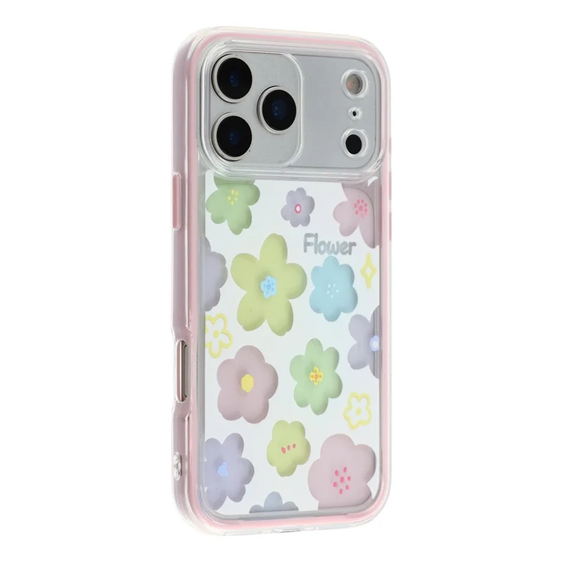 For iPhone 18 Pro Max / 17 Pro Max Case Colorful Floral Pattern Soft TPU Shockproof Phone Cover - Pink