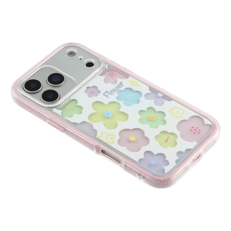 For iPhone 18 Pro Max / 17 Pro Max Case Colorful Floral Pattern Soft TPU Shockproof Phone Cover - Pink