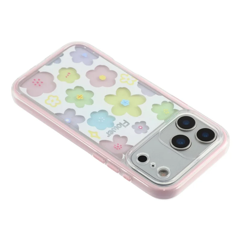 For iPhone 18 Pro Max / 17 Pro Max Case Colorful Floral Pattern Soft TPU Shockproof Phone Cover - Pink