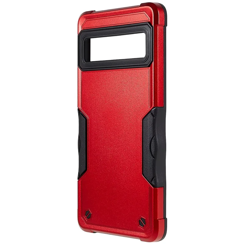 For Google Pixel 7 5G Hard PC + Soft TPU Shockproof Case Anti-slip Grip Protective Phone Back Cover - Red