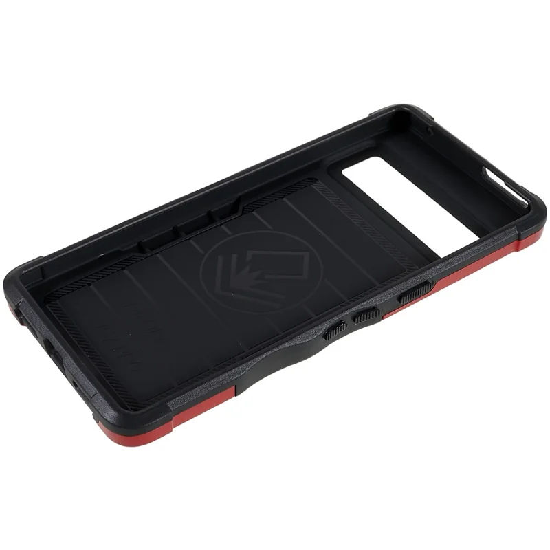 For Google Pixel 7 5G Hard PC + Soft TPU Shockproof Case Anti-slip Grip Protective Phone Back Cover - Red