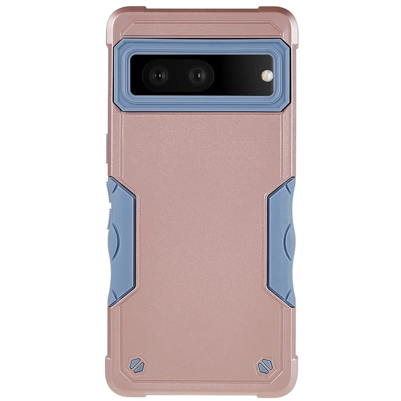 For Google Pixel 7 Pro 5G Shockproof TPU Hard PC Drop-Proof Shell Anti-Slip Comfortable Grip Defender Phone Case - Rose Gold