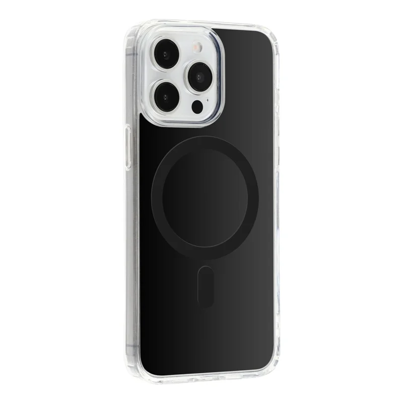 Capa Magnética para iPhone 15 Pro Max com PC + TPU, Capa Protetora Resistente a Quedas - Preto