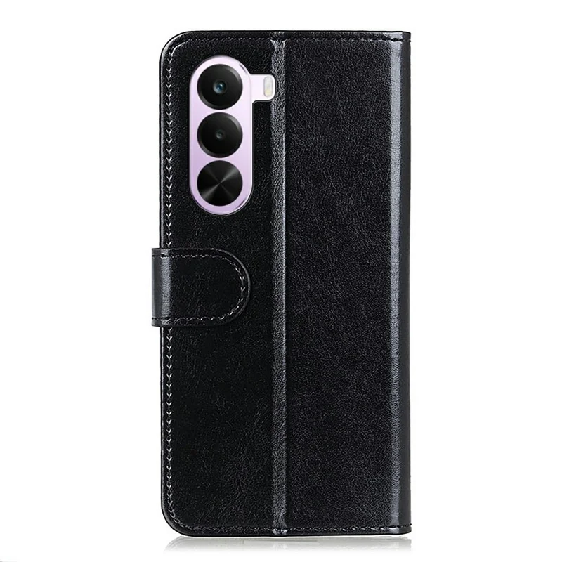 Funda para OnePlus Nord CE6 Lite 5G, Funda con Textura de Cuero de Caballo Loco PU con Soporte - Negro