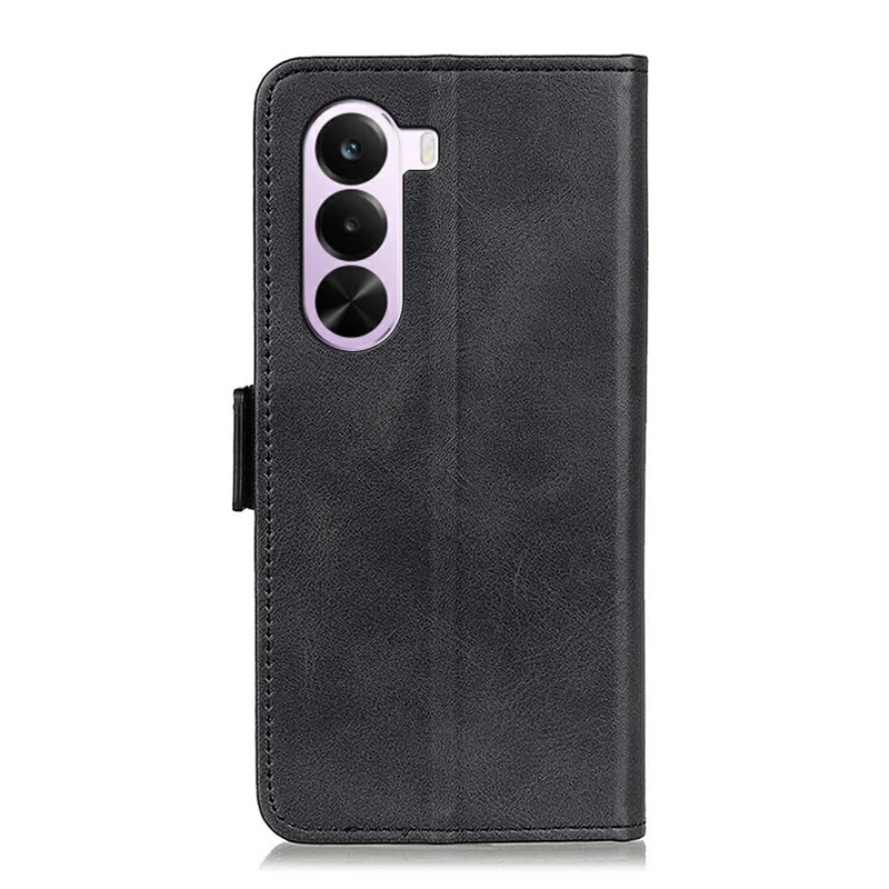 Funda de Teléfono de Cuero PU con Textura de Cuero Vacuno para OnePlus Nord CE6 Lite 5G, con Soporte y Cartera - Negro