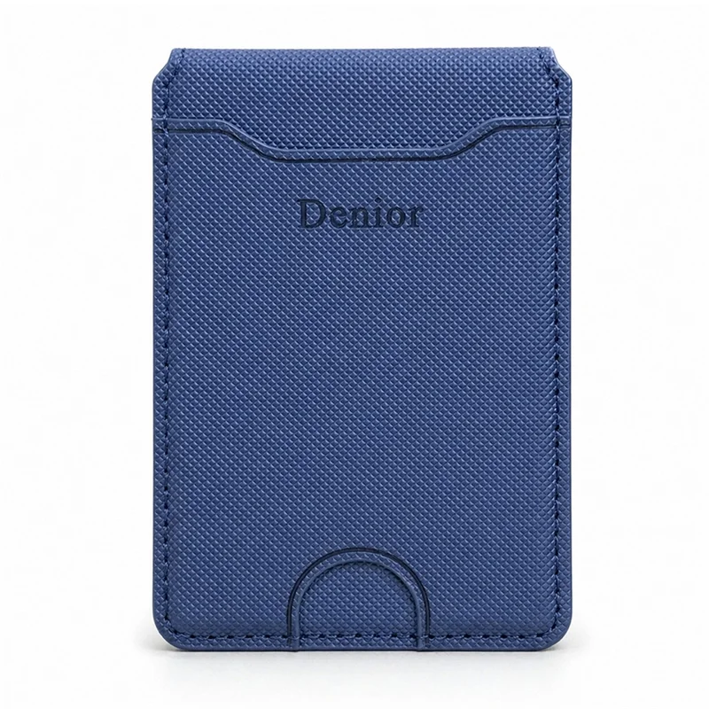 DENIOR V27 Magnetisk Kortlomme til iPhone 17e / Air / 17 / 17 Pro / 17 Pro Max / 16e / 16 Pro Max / 16 Pro / 16 Plus / 16 Foldbar Holder - Blå