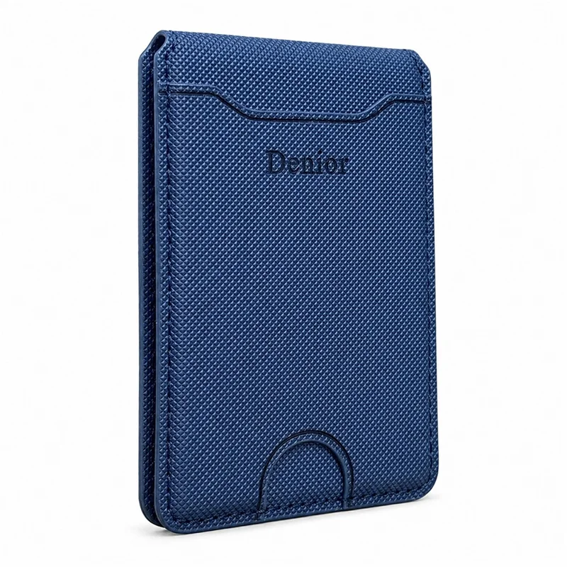 DENIOR V27 Magnetisk Kortlomme til iPhone 17e / Air / 17 / 17 Pro / 17 Pro Max / 16e / 16 Pro Max / 16 Pro / 16 Plus / 16 Foldbar Holder - Blå