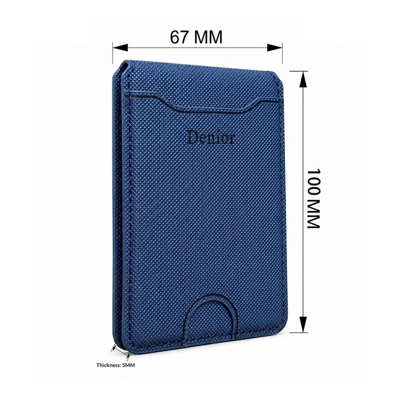 DENIOR V27 Magnetisk Kortlomme til iPhone 17e / Air / 17 / 17 Pro / 17 Pro Max / 16e / 16 Pro Max / 16 Pro / 16 Plus / 16 Foldbar Holder - Blå