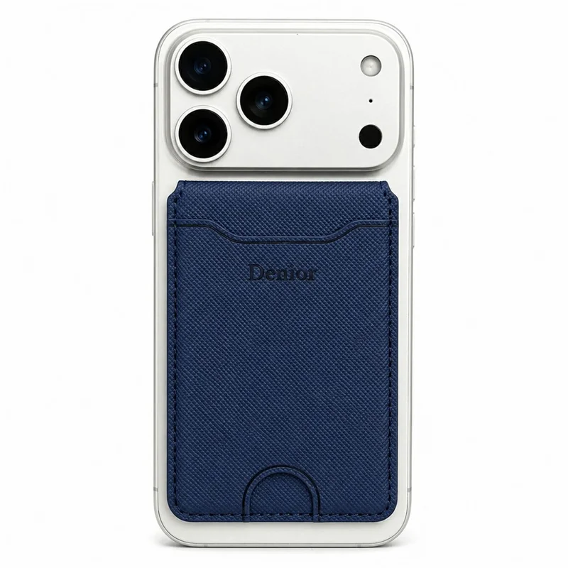 DENIOR V27 Magnetisk Kortlomme til iPhone 17e / Air / 17 / 17 Pro / 17 Pro Max / 16e / 16 Pro Max / 16 Pro / 16 Plus / 16 Foldbar Holder - Blå