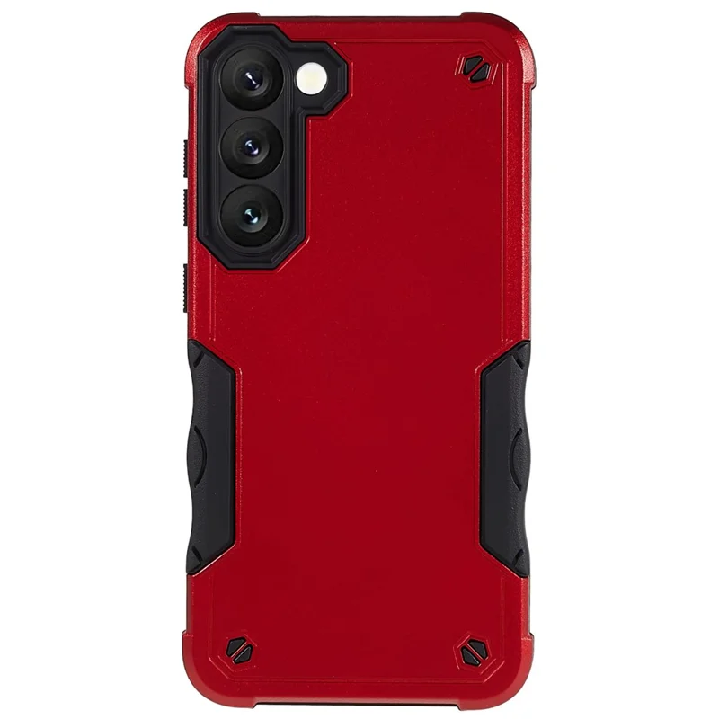 For Samsung Galaxy S23 Drop-proof  Phone Case PC Back + Soft TPU Cell Phone Cover - Red