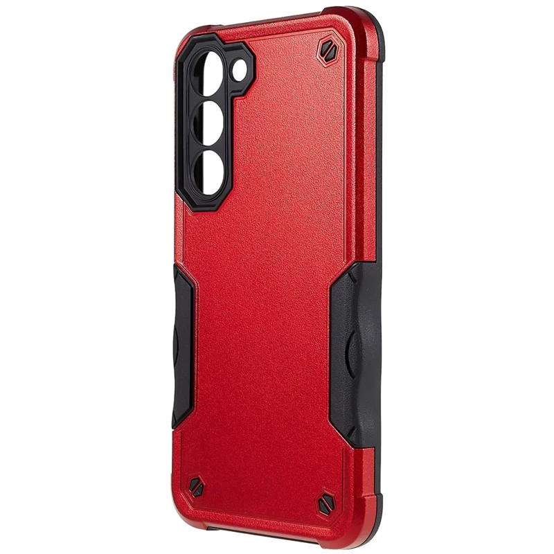 For Samsung Galaxy S23 Drop-proof  Phone Case PC Back + Soft TPU Cell Phone Cover - Red