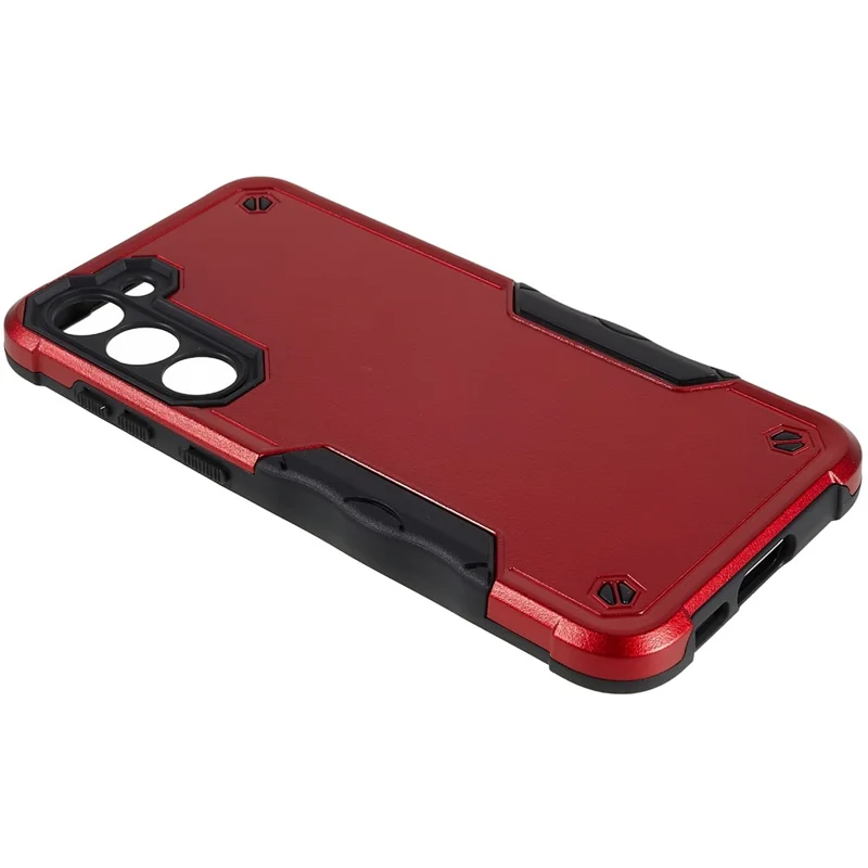 For Samsung Galaxy S23 Drop-proof  Phone Case PC Back + Soft TPU Cell Phone Cover - Red