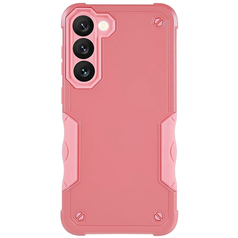 For Samsung Galaxy S23 Drop-proof  Phone Case PC Back + Soft TPU Cell Phone Cover - Pink