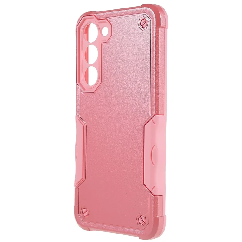 For Samsung Galaxy S23 Drop-proof  Phone Case PC Back + Soft TPU Cell Phone Cover - Pink