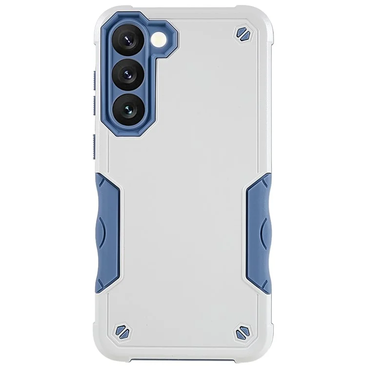 Para Samsung Galaxy S23 Case de Teléfono a Prueba de Caída PC Atrás + Soft TPU Cell Telephip Cubre - Blanco
