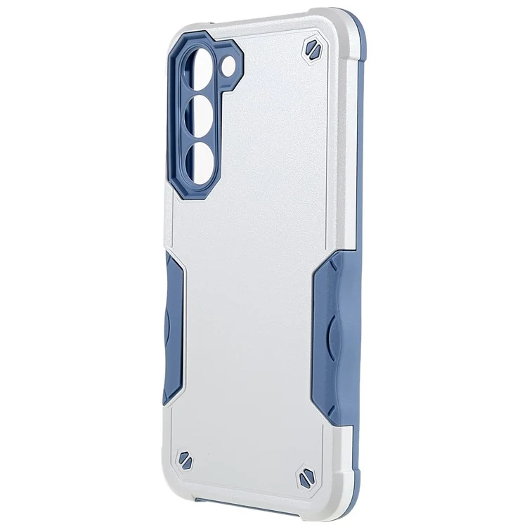 Para Samsung Galaxy S23 Case de Teléfono a Prueba de Caída PC Atrás + Soft TPU Cell Telephip Cubre - Blanco