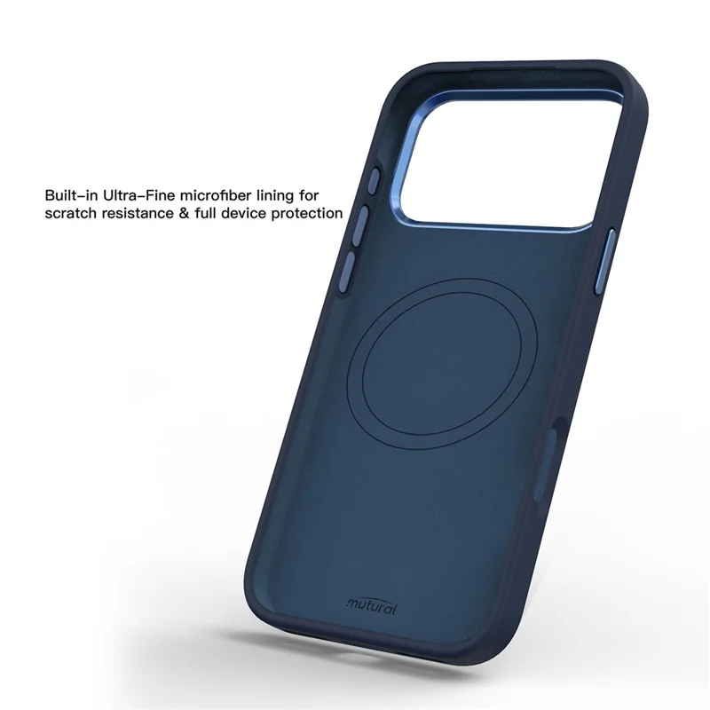MUTURAL For iPhone 17 Pro Max Magnetic Case Graffiti Art Liquid Silicone + Glass + PC Shockproof Phone Cover - Abstract Blue