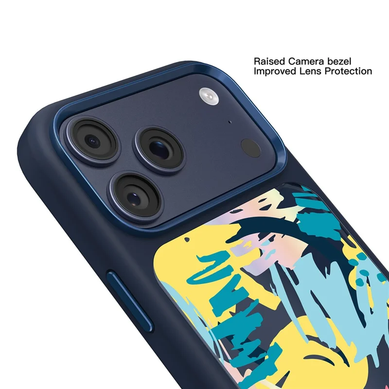 MUTURAL For iPhone 17 Pro Magnetic Case Graffiti Art Liquid Silicone + Glass + PC Shockproof Phone Cover - Abstract Blue