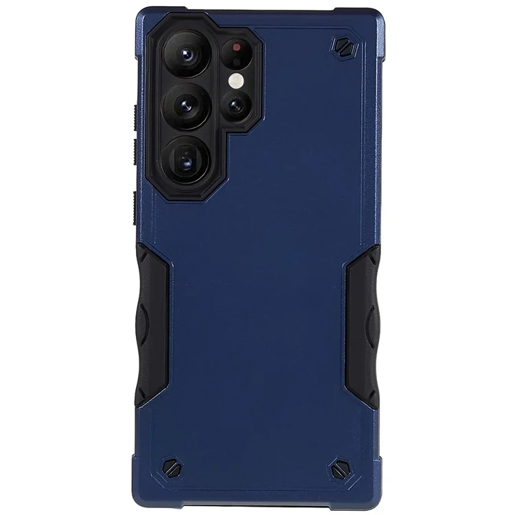 Para Samsung Galaxy S23 Ultra Anti-drop Shockproof Case Anti-slip Grip PC + TPU Protective Phone Cover - Azul