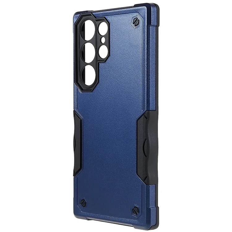 Para Samsung Galaxy S23 Ultra Anti-drop Shockproof Case Anti-slip Grip PC + TPU Protective Phone Cover - Azul