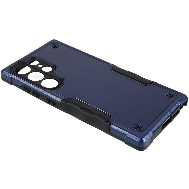 Para Samsung Galaxy S23 Ultra Anti-drop Shockproof Case Anti-slip Grip PC + TPU Protective Phone Cover - Azul