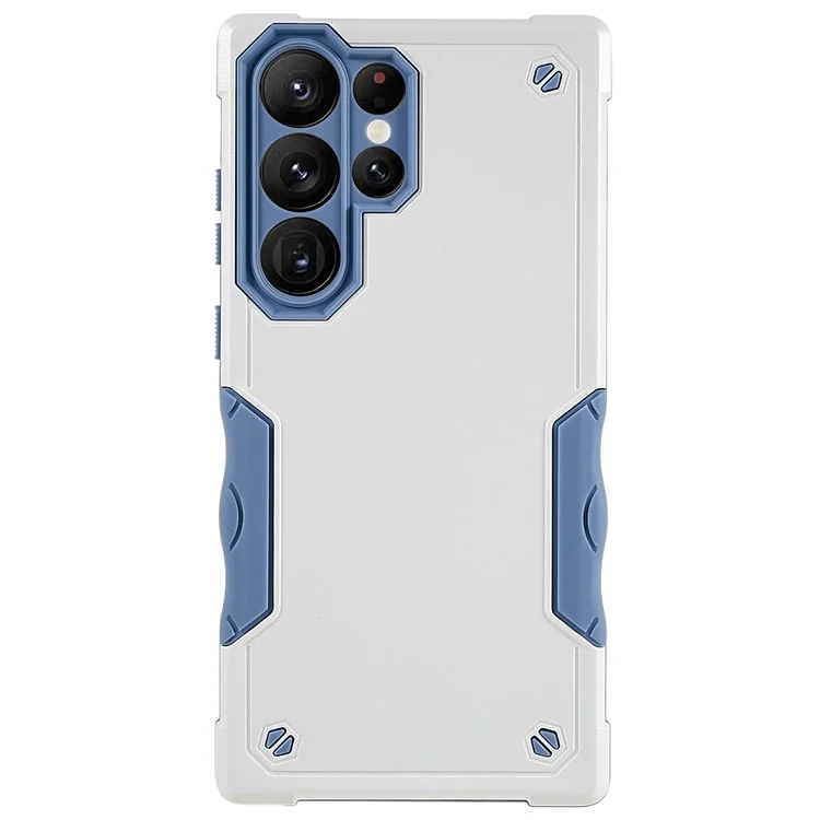 Para Samsung Galaxy S23 Ultra Anti-drop Shockproof Case Anti-slip Grip PC + TPU Protective Phone Cover - Blanco