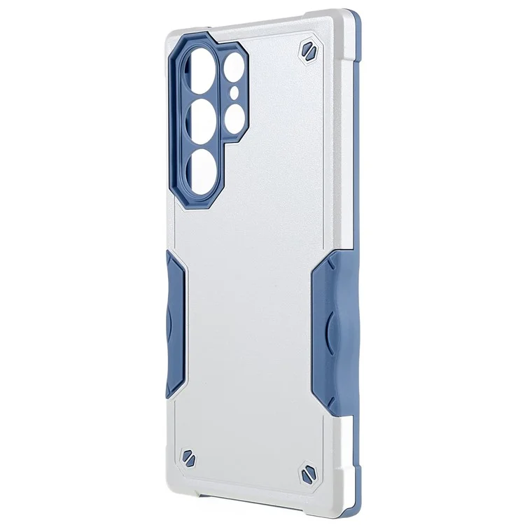 Para Samsung Galaxy S23 Ultra Anti-drop Shockproof Case Anti-slip Grip PC + TPU Protective Phone Cover - Blanco