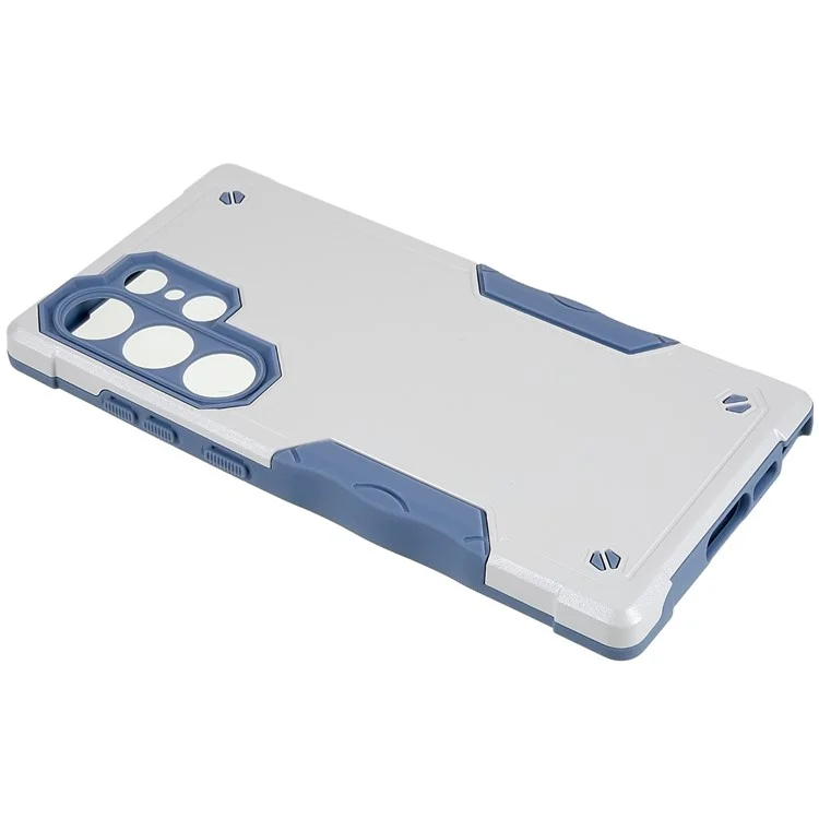 Para Samsung Galaxy S23 Ultra Anti-drop Shockproof Case Anti-slip Grip PC + TPU Protective Phone Cover - Blanco