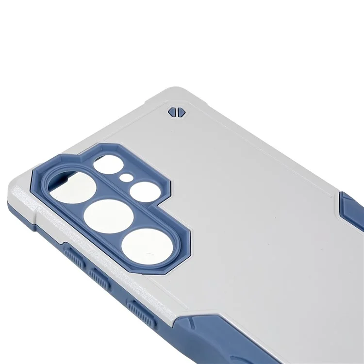 Para Samsung Galaxy S23 Ultra Anti-drop Shockproof Case Anti-slip Grip PC + TPU Protective Phone Cover - Blanco
