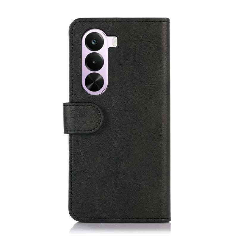 Telefoonhoesje met portemonnee en standaard voor OnePlus Nord CE6 Lite 5G - Leer met koeienhuidstructuur - Zwart
