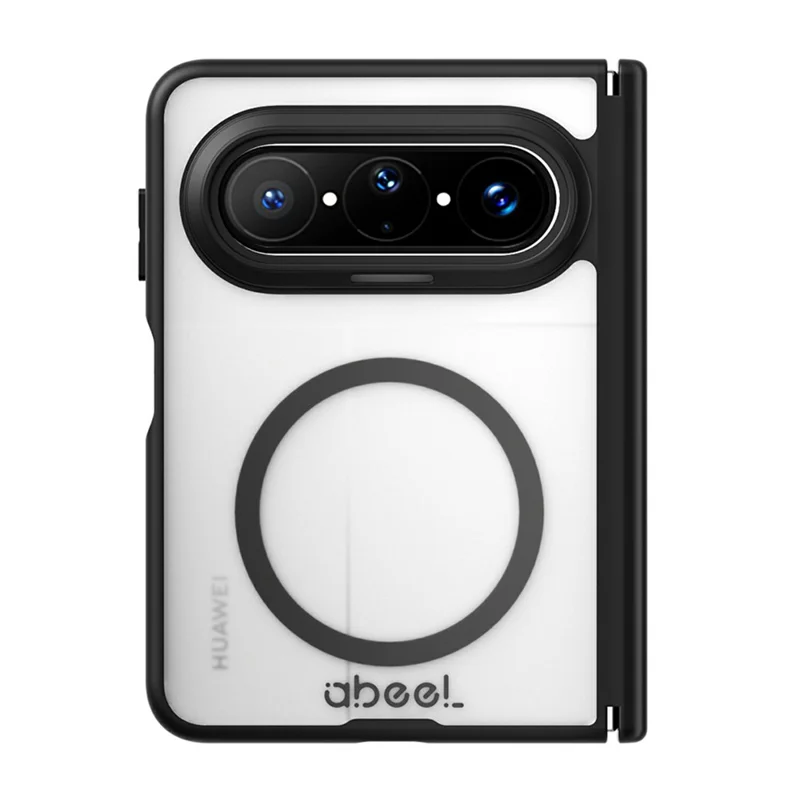 ABEEL til Huawei Pura X Max Matt Magnetisk Hylster med Sovebeskyttelse Skockbestandig TPU + PC Dæksel - Sort