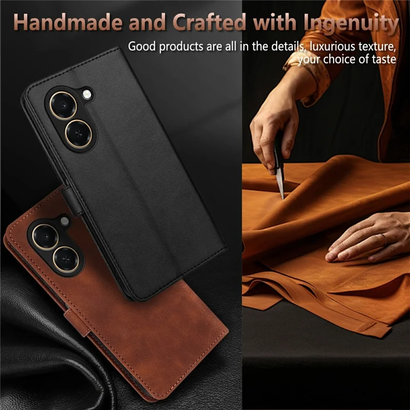 AZNS Funda para Honor Play 80 Plus 5G de Cuero PU, Funda con Cartera - Marrón