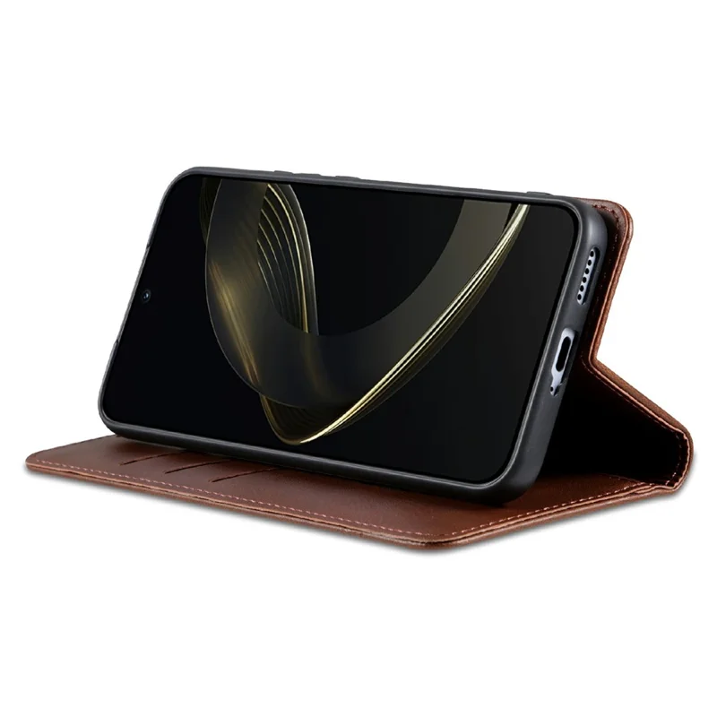 AZNS لـ Honor Play 80 Plus 5G غطاء جلد PU بنسيج الجلد الطبيعي مع محفظة لهاتف - كوفي