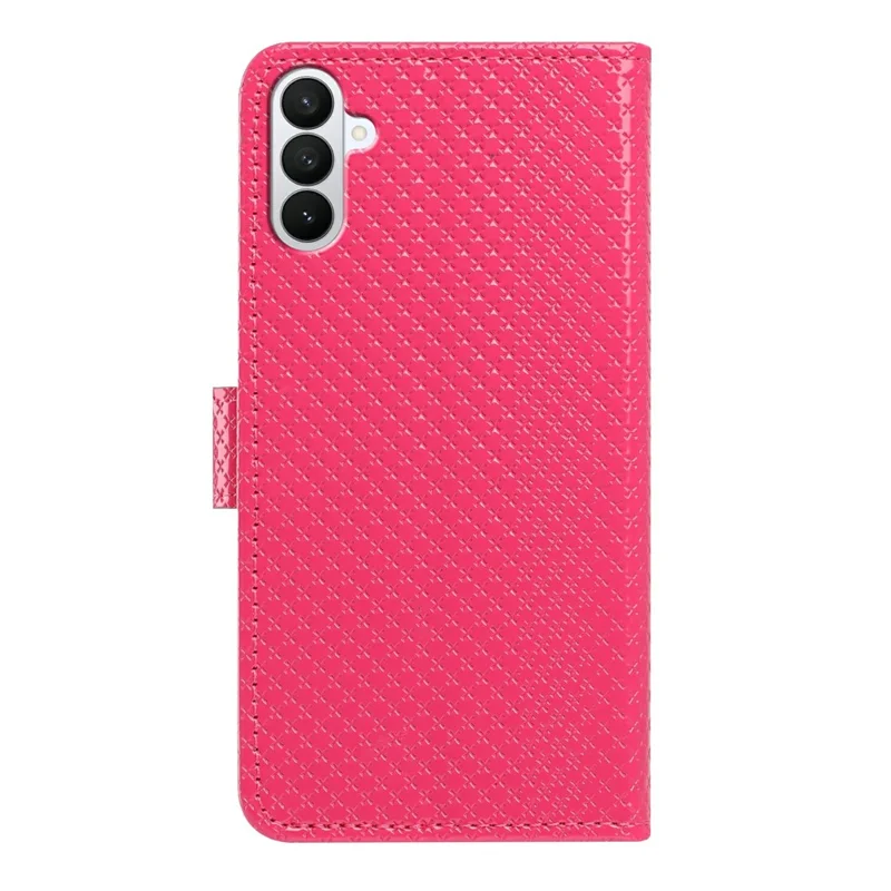For Samsung Galaxy S26+ Wallet Case Diamond Texture Leather Stand Flip Phone Cover with Wrist Strap - Rose