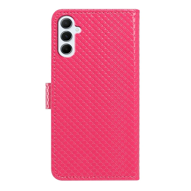 For Samsung Galaxy A27 5G Wallet Case Diamond Texture Leather Stand Flip Phone Cover with Wrist Strap - Rose