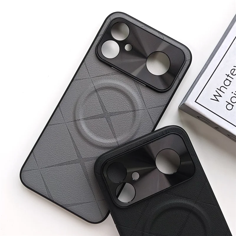 Cover Magnetico per Xiaomi Redmi K90 Max 5G con Tagli Precisi, Copertura in Pelle PU X-Pattern, PC e TPU - Nero