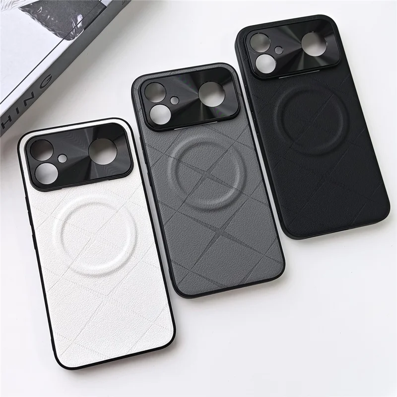 Cover Magnetico per Xiaomi Redmi K90 Max 5G con Tagli Precisi, Copertura in Pelle PU X-Pattern, PC e TPU - Nero