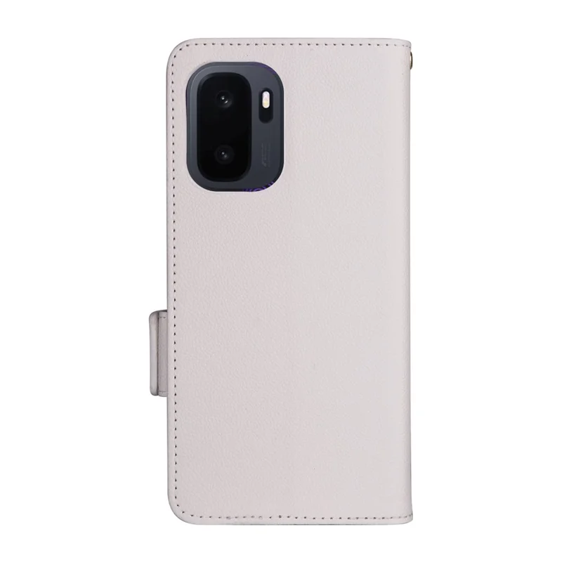 Coque pour OnePlus Ace 6 Ultra 5G, coque portefeuille en cuir texturé type peau de crocodile avec dragonne - Blanc