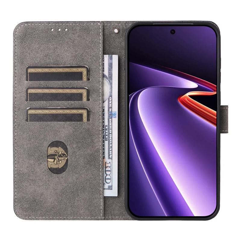 Futerał portfelowy z blokadą RFID z tworzywa PU dla OnePlus Ace 6 Ultra 5G, etui z podstawką i paskiem na rękę – Czarny