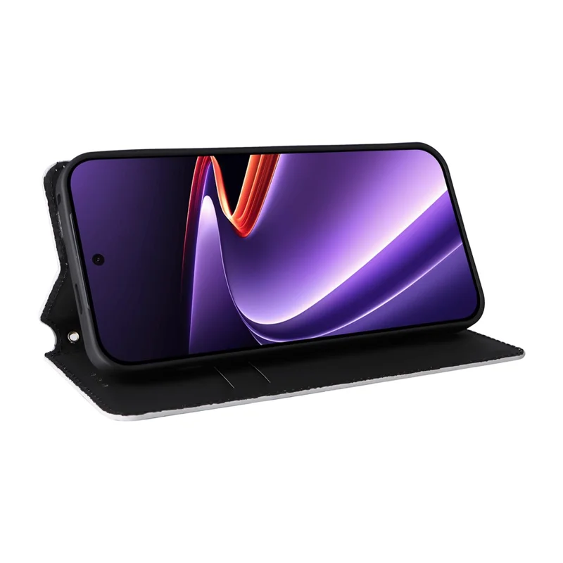Coque portefeuille pour OnePlus Ace 6 Ultra 5G, housse en cuir PU avec motif losange imprimé - Argent