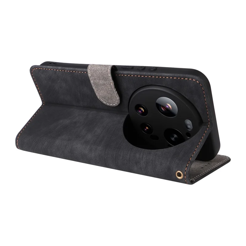 For Xiaomi 17 Ultra 5G  /  17 Ultra by Leica Case Wallet RFID Blocking PU Leather Phone Cover Stand with Strap - Black