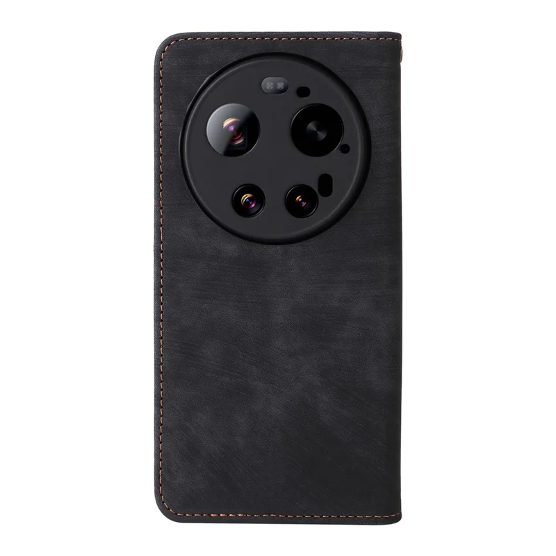 For Xiaomi 17 Ultra 5G  /  17 Ultra by Leica Case Wallet RFID Blocking PU Leather Phone Cover Stand with Strap - Black