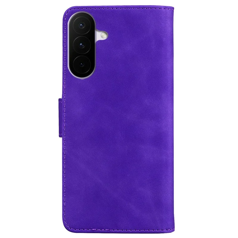 Funda para Samsung Galaxy A27, carcasa de cuero de color sólido con billetera - Morado