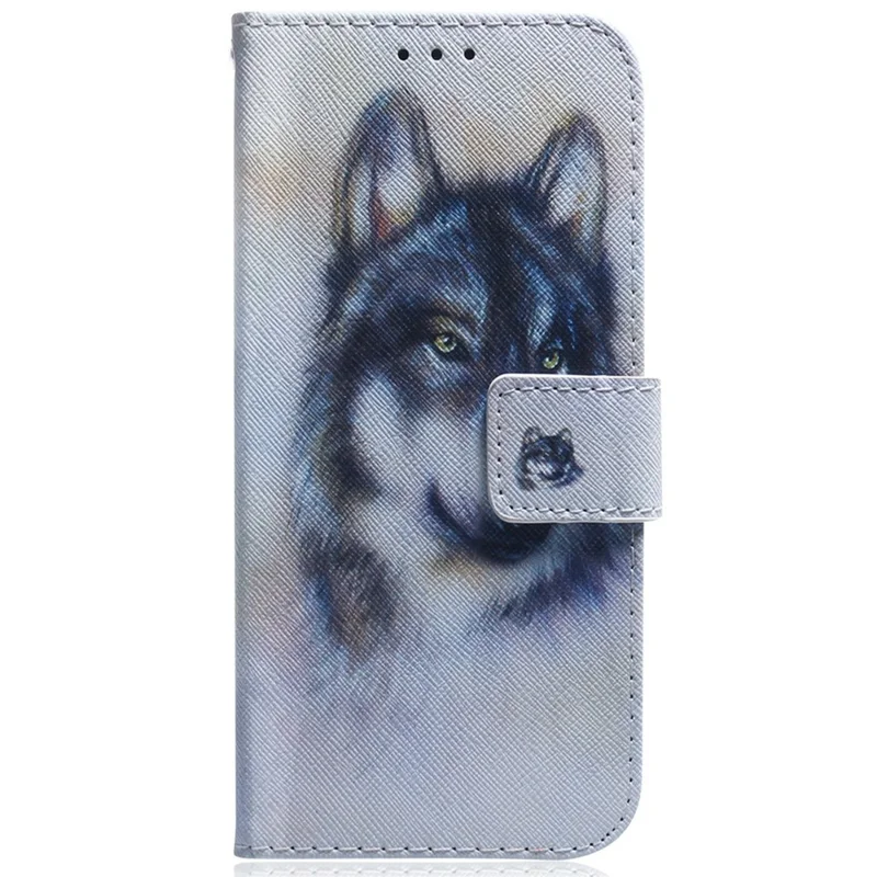 Voor Samsung Galaxy A27 Wallet Case Patroonprint Leren Telefoonhoes - Wolf