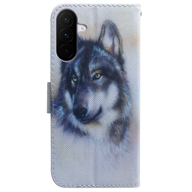Voor Samsung Galaxy A27 Wallet Case Patroonprint Leren Telefoonhoes - Wolf