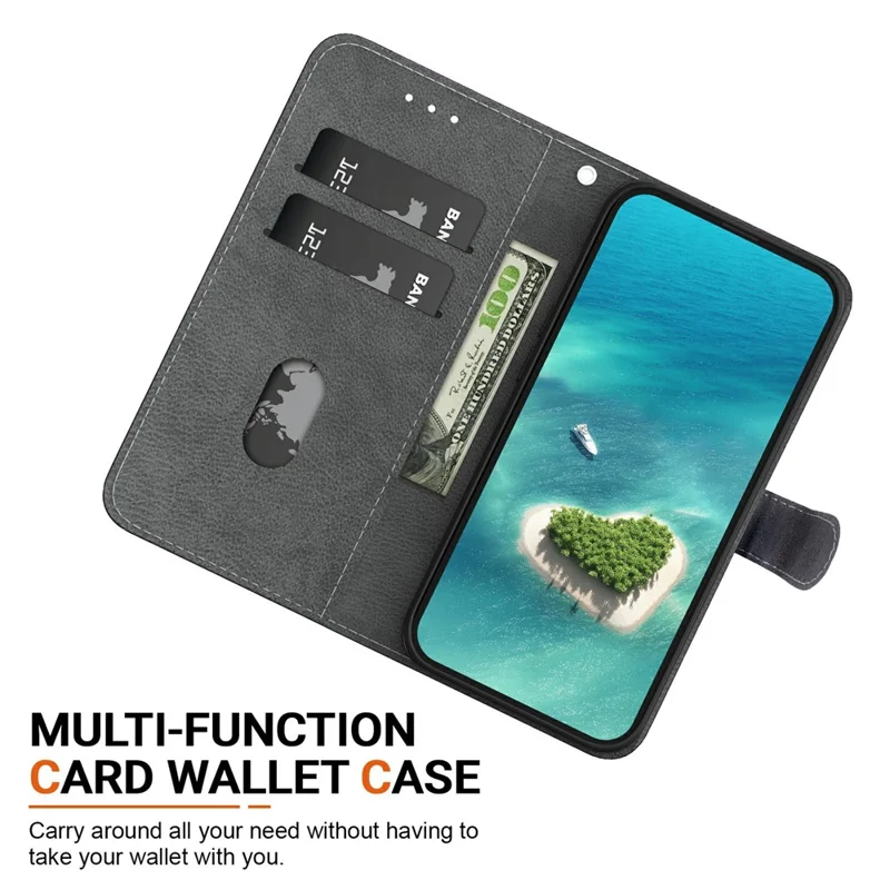 For Samsung Galaxy A27 5G Leather Case Stand Wallet Pattern Printing Phone Cover with Wrist Strap - Love