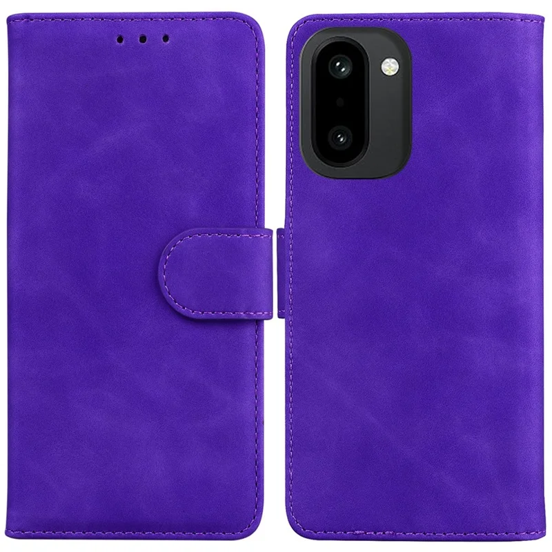 Phone Case For OnePlus Ace 6 5G / Ace 6T 5G / 15R 5G Solid Color Leather Wallet Cover - Purple