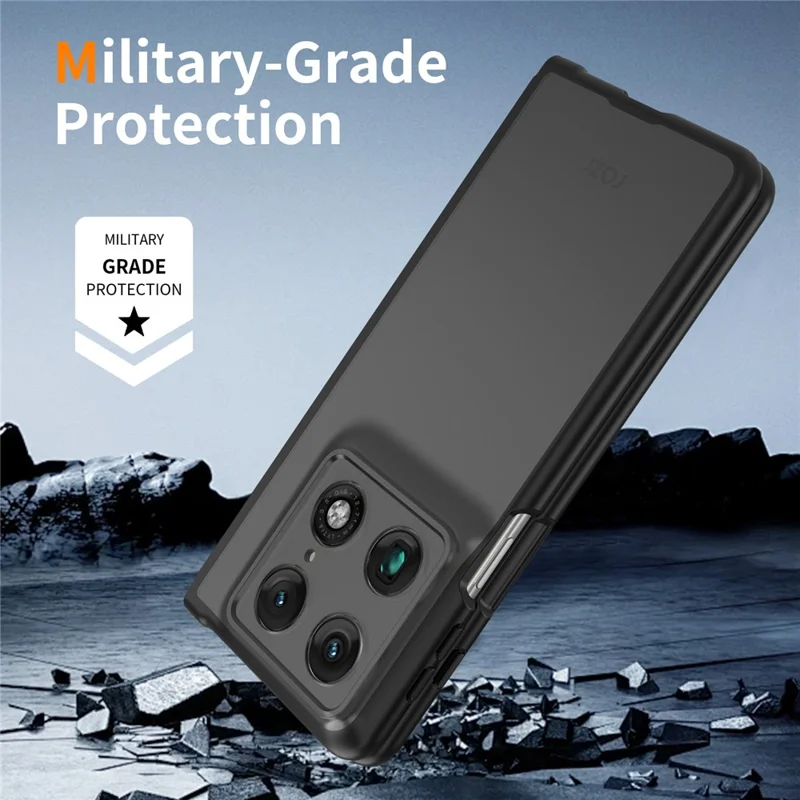 Für Motorola Razr Fold 5G Transluzenter Case Anti-Fingerprint Stoßfest TPU PC Schutzhülle - Grau - Schwarz
